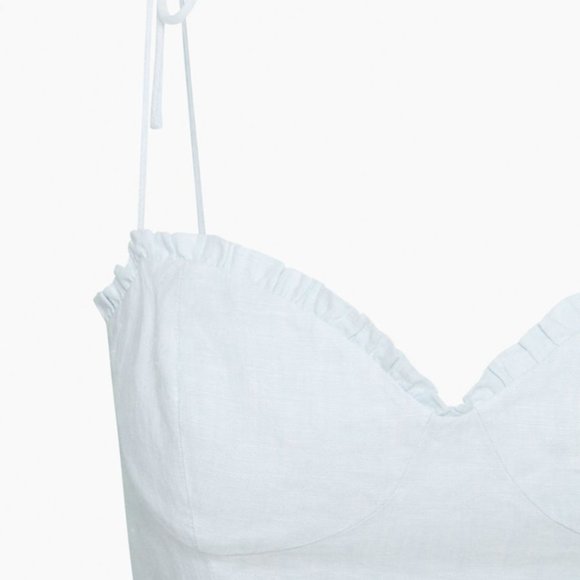 Aritzia Wilfred Light Blue Fable Linen Dress - Picture 3 of 10